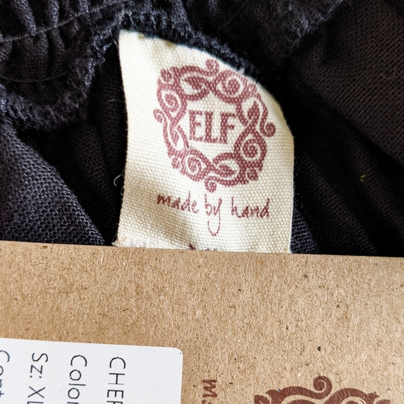 🦋LAST🦋 NWT Bali ELF Cheri Linen Midi Dress, Black, Size Large - Picture 5 of 7